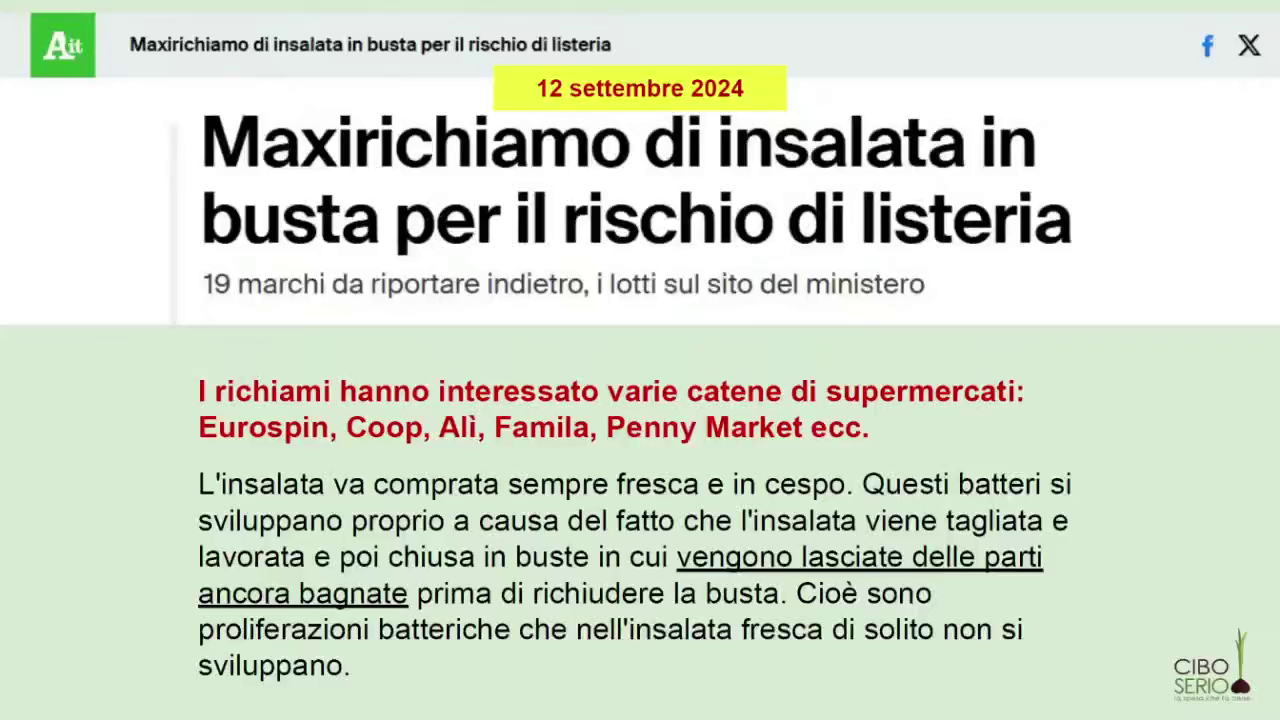 VIDEO-LEZIONE "Insalate in busta e verdure surgelate"